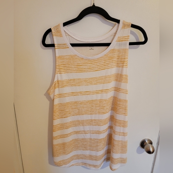 A.N.A. Tank Womens Size XL Casual Top Gold & White Stripes Easter Spring MSRP$29 - Picture 1 of 4